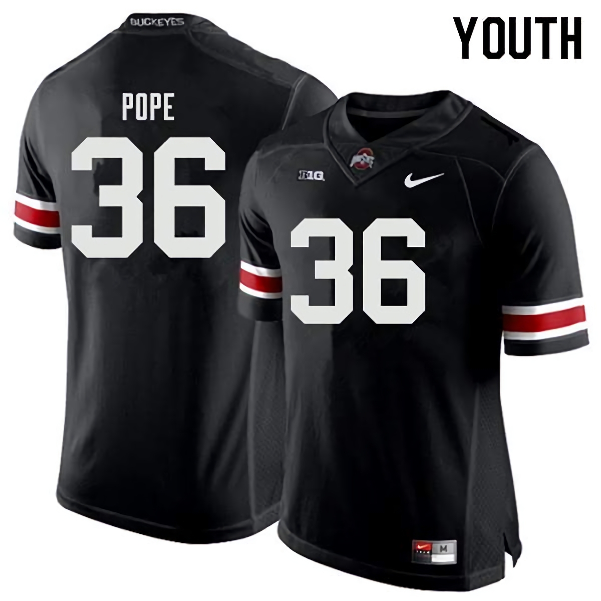 K'Vaughan Pope Ohio State Buckeyes Youth NCAA #36 Nike Black College Stitched Football Jersey TQL7756VJ